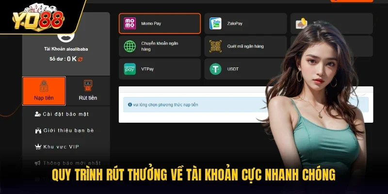 Quy trình rút thưởng về tài khoản cực nhanh chóng